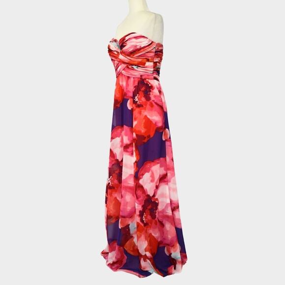 RALPH LAUREN Women's Strapless Floral Maxi Cocktail Dress Size 6 - Picture 2 of 9